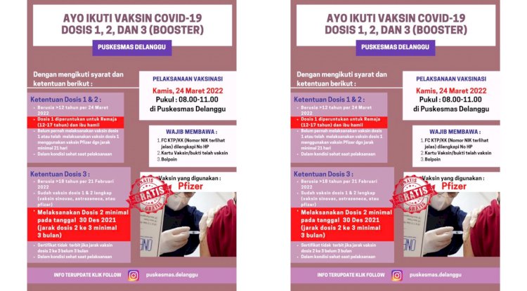 Vaksinasi Booster Pfizer Puskesmas Delanggu